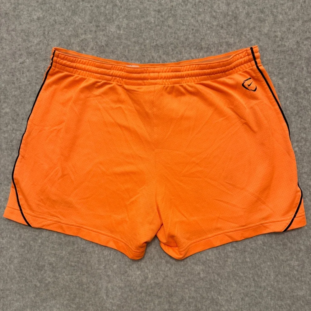 Nike Dri-FIT Womens Orange Mesh Athletic Shorts Running Size Medium